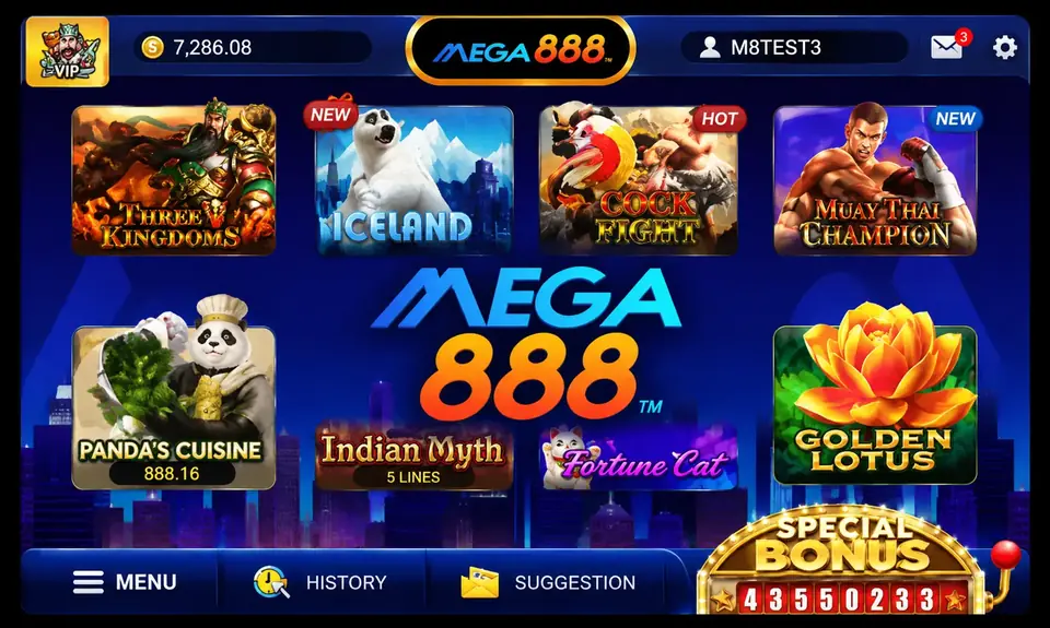 Senarai permainan dalam aplikasi MEGA888